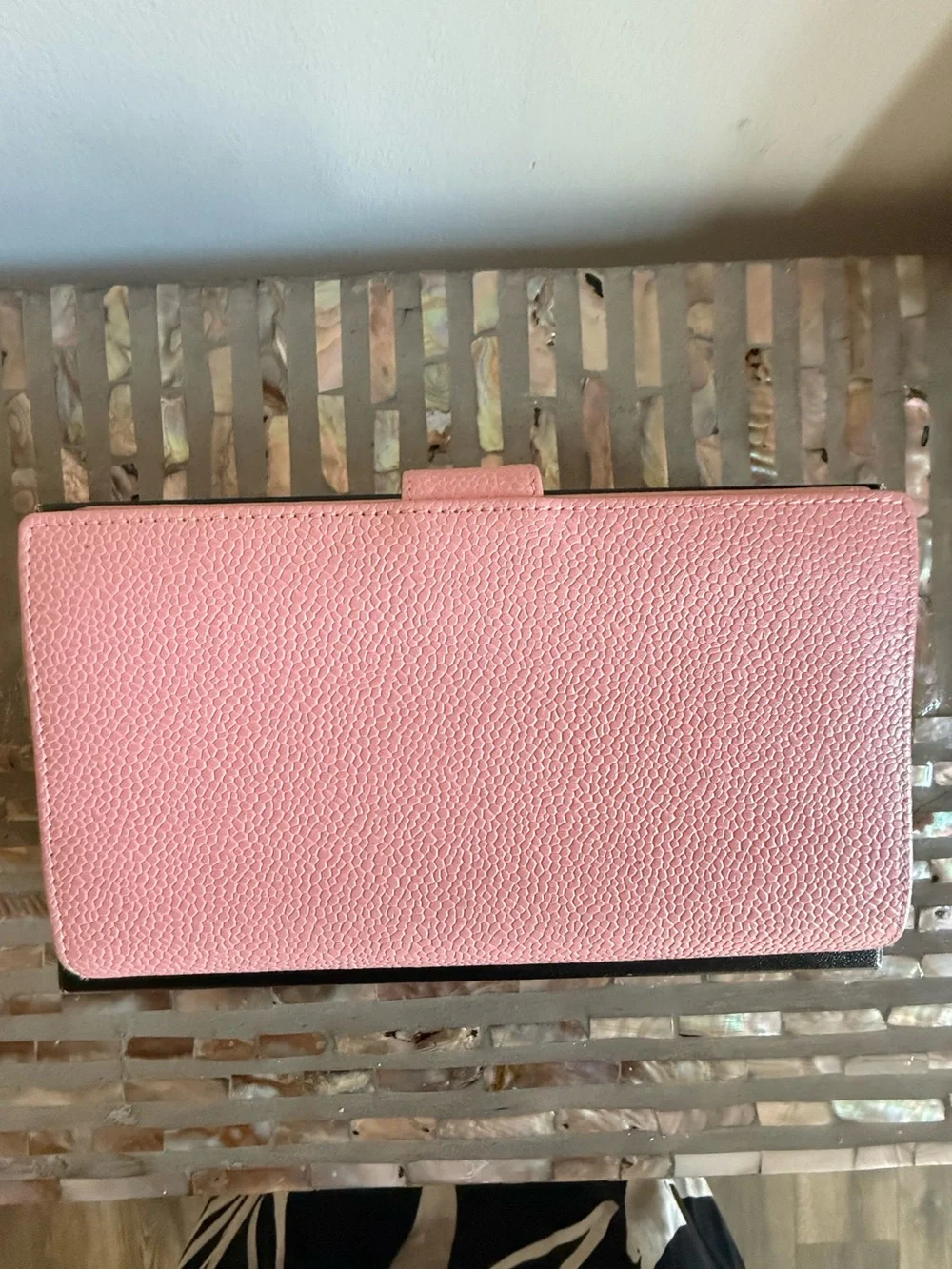 CHANEL pink leather
